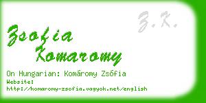 zsofia komaromy business card