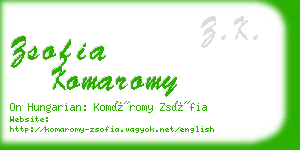 zsofia komaromy business card